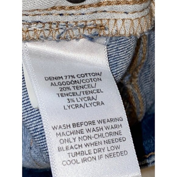 Loft Womens Floral Design Blue Denim Jeans Size 30/10 Curvy Skinny Frayed Hem - Picture 5 of 14